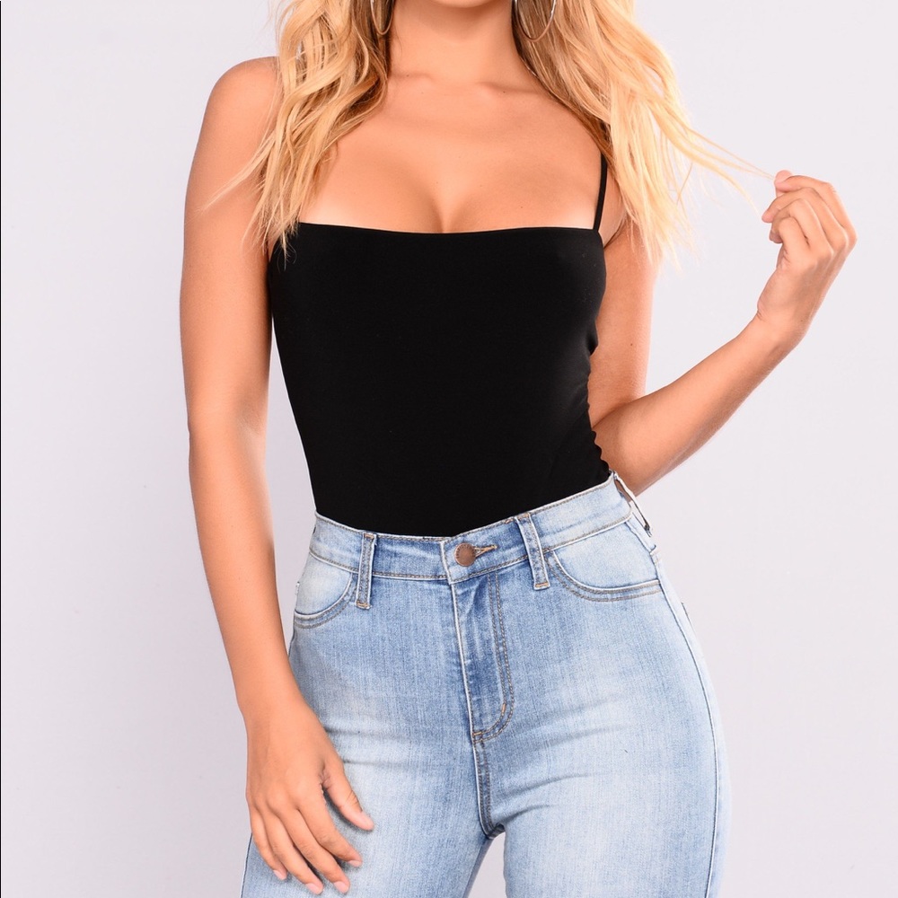 Black Square Neck Bodysuit